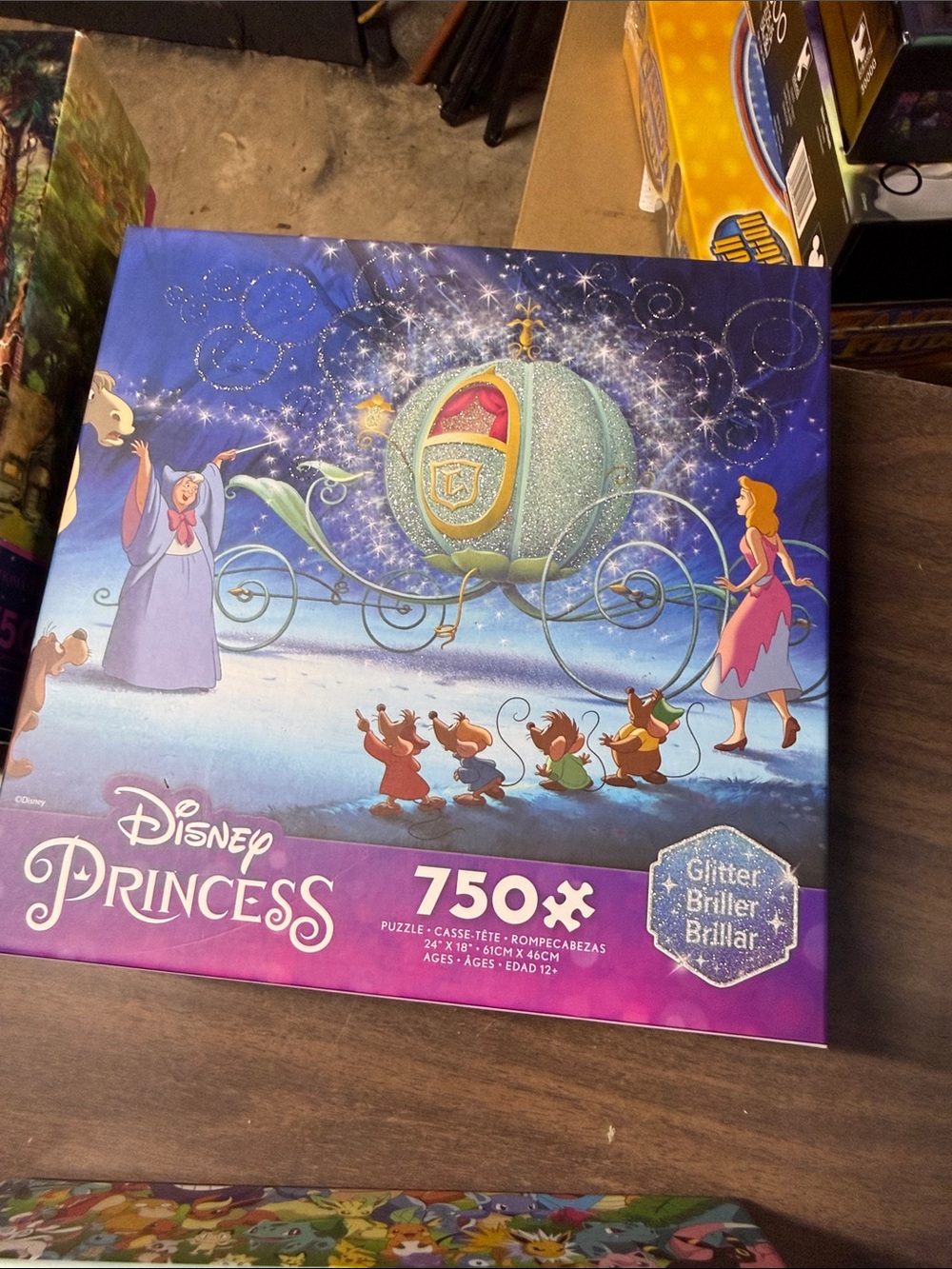 Disney Princess Glittery Blue and Purple 750-Piece Puzzle